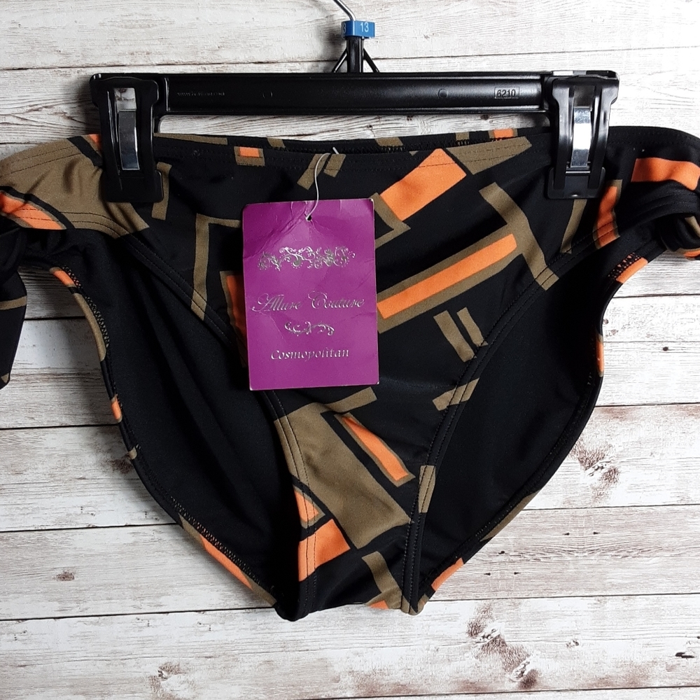 Allure Couture, Blk,tan and Orange swim bottoms - Picture 5 of 7